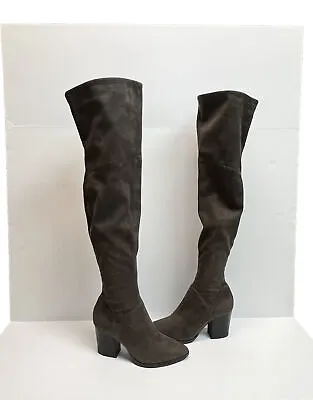 Marc Fisher LTD Arrine Womens Over Knee High Sock Boots  Brown Faux Suede Sz 9 • $27.99