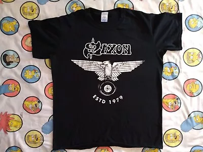 Saxon Shirt M VTG ESTD 1979 Eagle Iron Maiden Metallica Def Leppard Motorhead  • $18