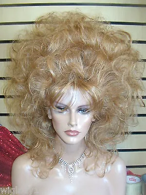 Vegas Girl Wigs Big Sexy Hair Teased Sky High Curls Volume Body Fierce Glam Hot • $99.99