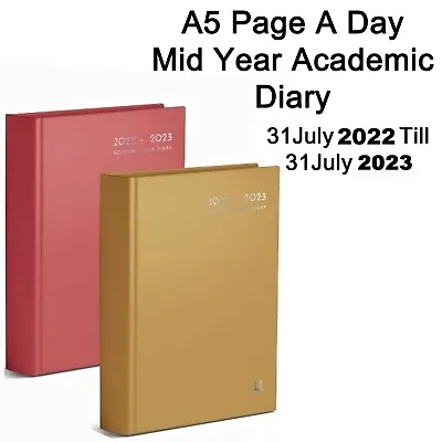 £0.99 • Buy 2022 - 2023 Academic Diary Mid Year A5 Hard Back Page A Day View Student Teacher