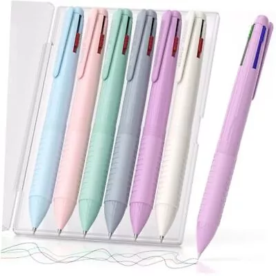 6 Pack Multicolor Ballpoint Pen 0.5mm 4-IN-1 Colored Pens Fine Point  • $17.24