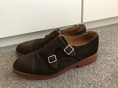 £20 • Buy Sanders Brown Suede Dylan Double Monk Strap Shoes Size 8