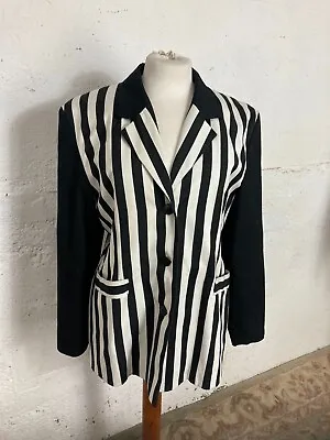 £16.15 • Buy Vintage Charlotte Halton Black And White Stripe Jacket Coat Size 14