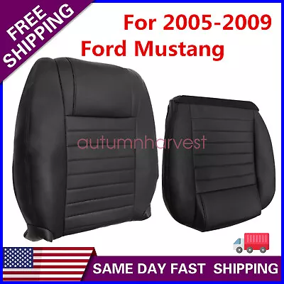 For 05-09 Ford Mustang GT Driver Replacement Perforated Leather Seat Cover Black • $73.19