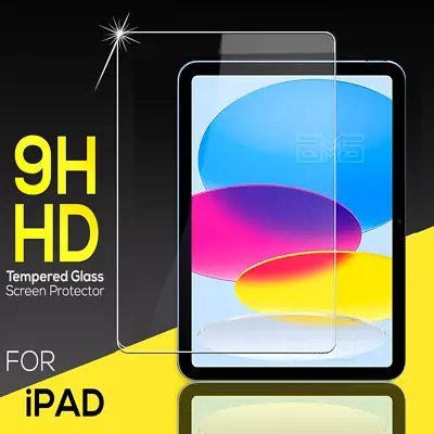 For IPad 10th 9th 7th 6th Gen Air 1 3 5th Pro 11 Tempered Glass Screen Protector • $5.99