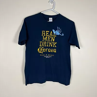 Corona Beer Vintage Blue Beer Cotton Casual Crew Tee T Shirt Men's Small S • $11.99