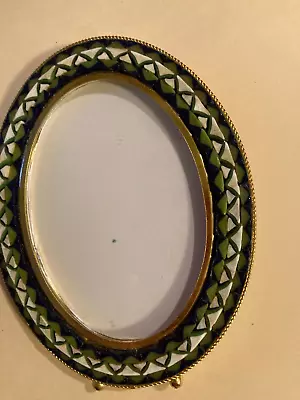 4  Unusual Modernist Italian Micro Mosaic Oval Frame Green/blue/white-easel Back • $29