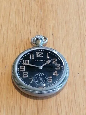 Antique Waltham Military Pocket Watch 16S USA Nine Jewels 31474391 Runs... • £156.99