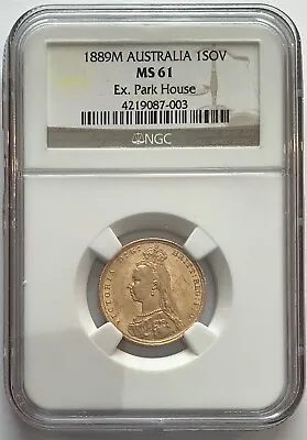 Australian 1889 M Sovereign NGC MS 61 Gold Queen Victoria • $775