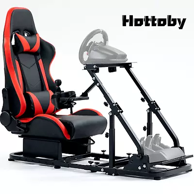 Hottoby Racing Simulator Cockpit Seat Stand With Red Seat Fits Logitech G29 G920 • £306.99