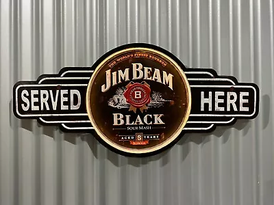 Jim Beam Black Huge Embossed Light Up Led Tin Sign Bar Pub  • $149