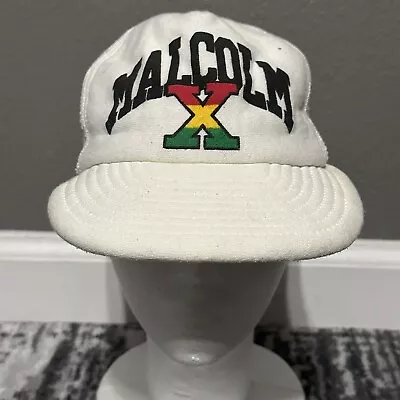 90s Malcolm X Screen Stars Snapback Trucker Hat Black / White VTG Rare View Pics • $39.99