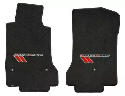 LLOYD Velourtex EBONY Floor Mats RED GRAND SPORT Logos 2010 To 2013 C6 Corvette • $138.99