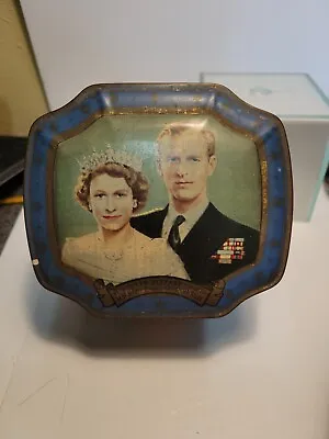 Queen Elizabeth II 1953 Coronation Souvenir Horner Toffee Tin • $12