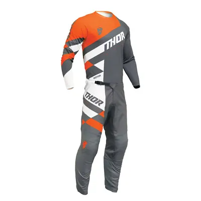Thor 2024 Sector Checker Motocross Offroad Jersey Pant Combo Charcoal/Orange • $102.90