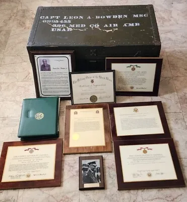 TUSKEGEE AIRMEN FORMER PRESIDENT GENERAL LEON A. BOWDEN Trunk & Awards  • $900