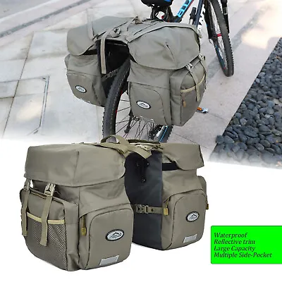 40L Bike Panniers Bicycle Commuting Bag Waterproof Saddle Bags Rear Rack Carrier • $71.99