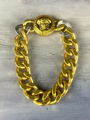 Vintage Versace Gold And Silver Chain Medusa Head Bracelet 18cm • $180