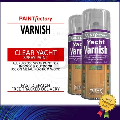 2x Yacht Varnish Spray Paint Aerosol Finish Metal Wood Plastic Acrylic 400ml • £10.99