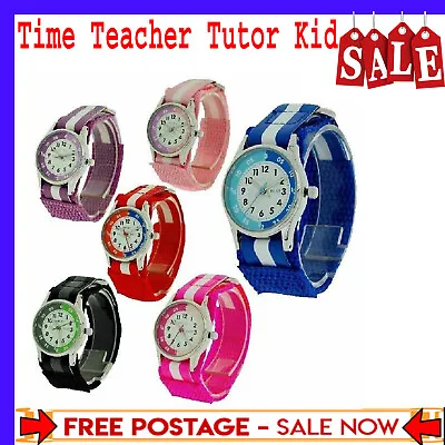 Unisex Watch Red Time Teacher Tutor Kid Childrens Learn How To Tell The Time • £12.99