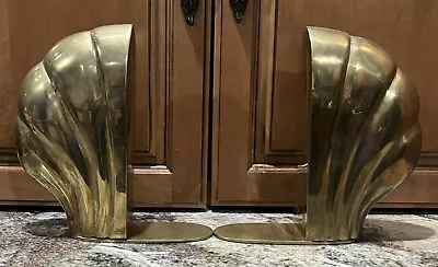 Vintage MCM Gold Brass Shell Bookends Set X2 Rosenthal Netter Mid Century AS IS • $39.99