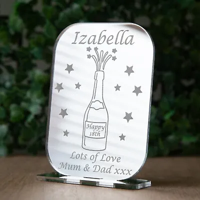 Personalised Birthday Gift Acrylic Mirror Engraved Freestanding 16th 21st 40th • £3.99