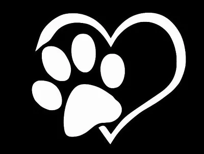 PAW PRINT With HEART PET CAT DOG Vinyl Decal Car Wall Window Sticker CHOOSE SIZE • $2.79