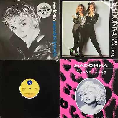 MADONNA Vinyl Bundle  Lucky Star Into The Groove Hanky Panky Papa Dont Preach • $24.84