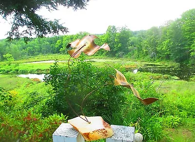 BRUTALIST Vintage BIRDS In FLIGHT Brass & Metal C Jere Style MID CENTURY • $120