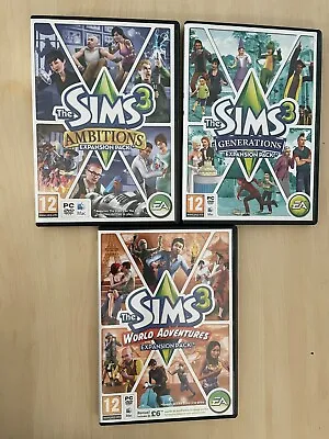 £15 • Buy Bundle Of SIMS 3 Expansions (World Adventures, Ambitions & Generations)