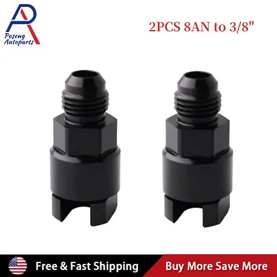 2x 8AN To 3/8  Feed EFI Fuel Rail Line Fitting Adapter Quick Disconnect Push On  • $18.99