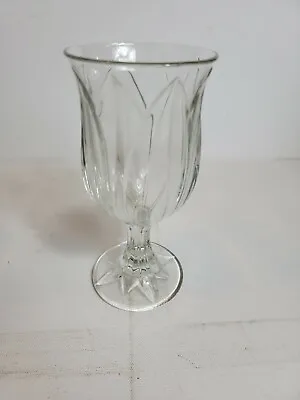 Vintage Crystal Wine Glass Cup Goblet 8  Heavy Clear Antique Drinkware  • $19.11