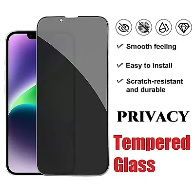 For IPhone 15 14 13 12 11 Pro Xr Xs Max 7 8 Plus Privacy Glass Screen Protector • $7.99