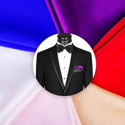 Men Silk Pocket Square Handkerchief Plain Solid Color Fit For Wedding Party Gift • £6.28