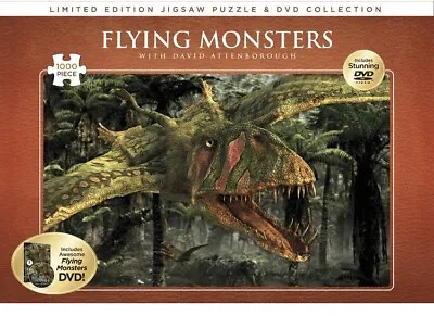 David Attenborough's Flying Monsters Jigsaw And DVD 1000 Piece Puzzle Dinosaurs • £8