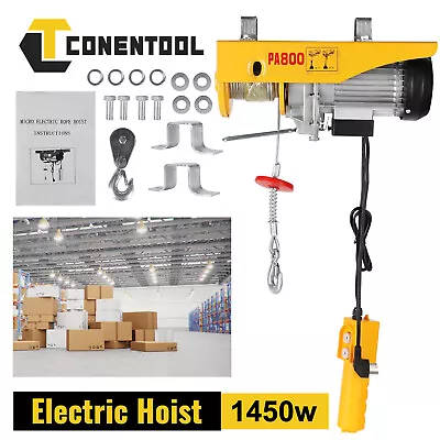 800Kg Hoist Electric Winches Crane Gantry Liftingfor Workshop Garage • £107.99