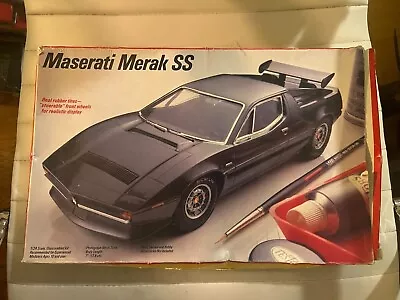 Testors Maserati Merak SS 1/24 Scale Model Car Kit. Open Box #386 Sealed Parts. • $40