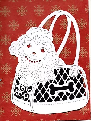 6 Tattered Lace Dog In Handbag  Die Cuts -topper Pet Animal • £1.50