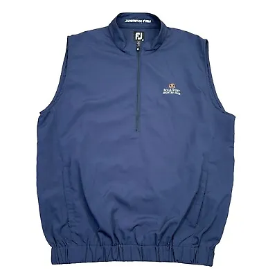 FootJoy Windshirt Vest Golf Jacket Navy Blue 1/2 Zip Pullover Mens Size Medium M • $18.99