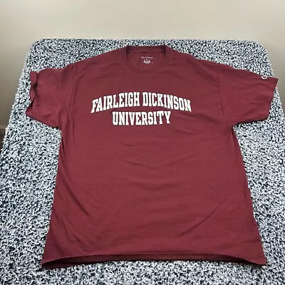 Champion Fairleigh Dickinson Knights Shirt Mens Extra Large XL Maroon Crew Neck • $12.05