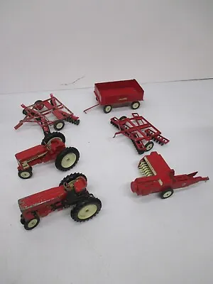Vtg 2 ERTL Tractor Toys Farmall 404 International Harvester IH & 4 Attachments • $79.95