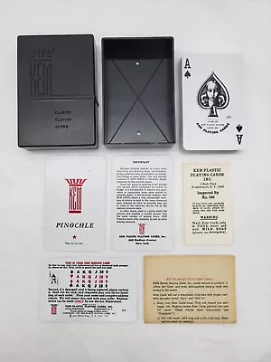 Vintage KEM Pinochle Arabesque Playing Cards W/ Plastic Case Single Deck • $14.99