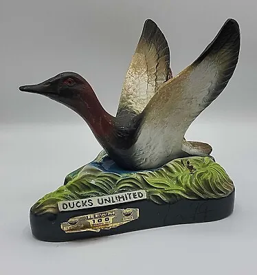 VTG 1979 Jim Beam Ducks Unlimited Canvasback Drake In Flight Whiskey Decanter • $25.35