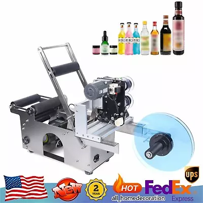 Semi-automatic Round Bottle Labeling Machine Production Date Marking Machine • $489.25