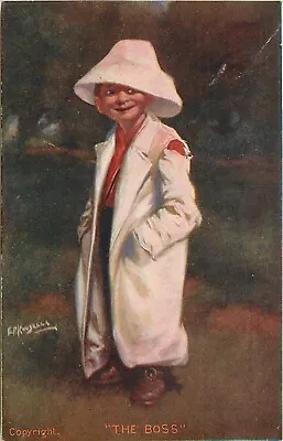 C1905 Postcard 675. A/S E.P. Kinsella The Boss Little Boy Plays Dress-Up • £9.81