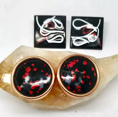 2 Vintage Renoir Matisse Red/ Black Earrings & Enamel Copper • $9.99