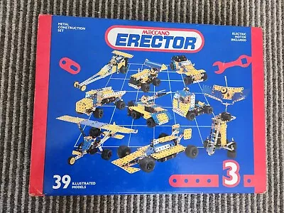 Vintage 90’s Meccano Erector Set 3 Metal Construction Set - Incomplete • $19.99