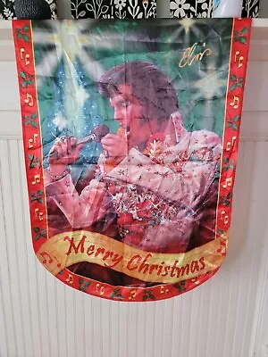 Elvis Presley Merry Christmas Holiday Flag Rockin Through The Year Decor • $37.99