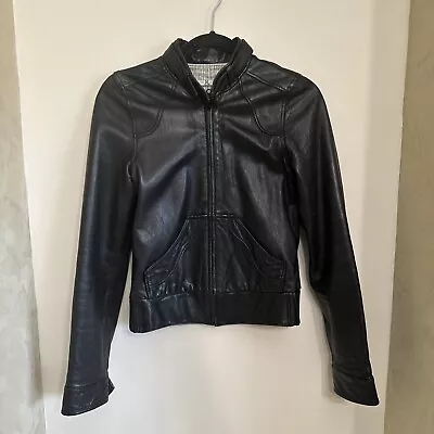 Mike And Chris Leather Jacket Black Women’s Small • $125