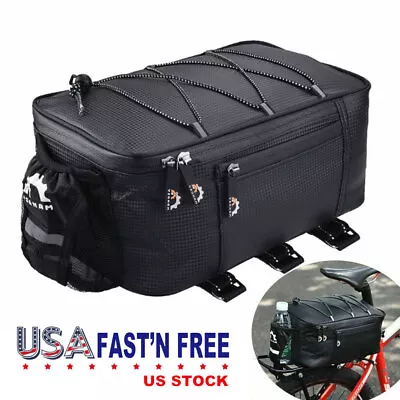 Bicycle Rear Rack Seat Bag Bike Cycling Waterproof Storage Pouch Trunk Pannier • $13.95